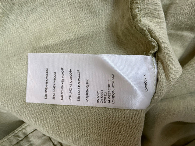 Banana Republic Linen-Blend Puff-Sleeve Utility Shirt Sage Green Size Medium - ONLINE ONLY