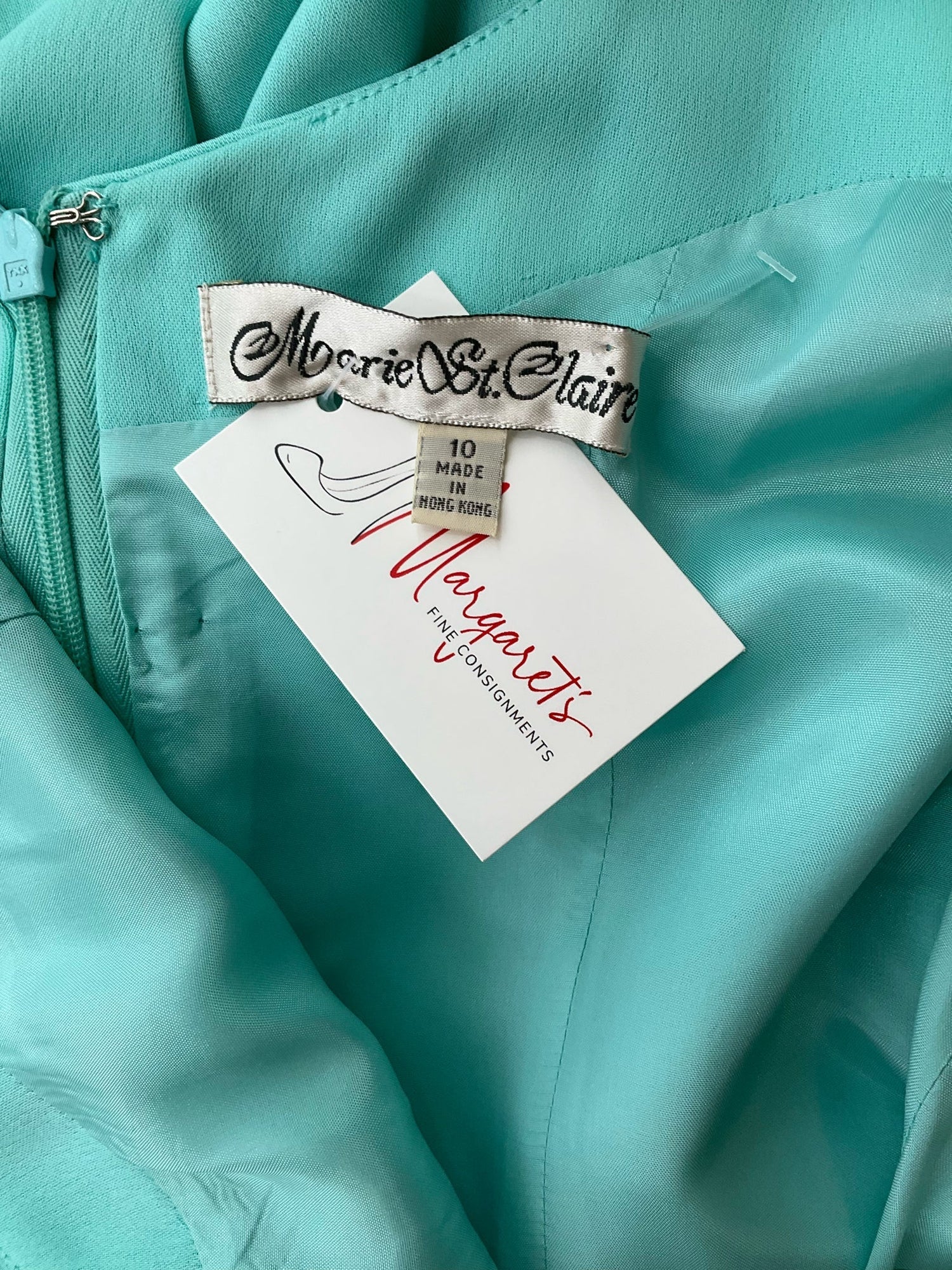 Marie St. Claire Aqua Pre-Owned Ladies Dress - Size 10 - Margaret’s Fine Consignment