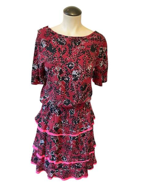 Matilda Jane Burgandy/Multi Pring Pre-Owned Ladies Dress - Size Medium - Margaret’s Fine Consignment