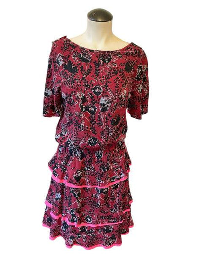 Matilda Jane Burgandy/Multi Pring Pre-Owned Ladies Dress - Size Medium - Margaret’s Fine Consignment