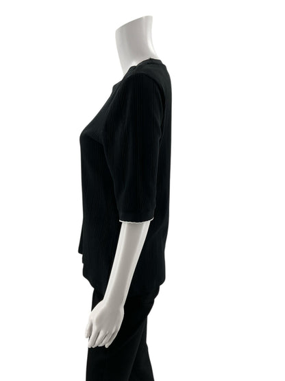 Talbots - Black Ribbed Pre-Owned Ladies Casual Top - Size Large