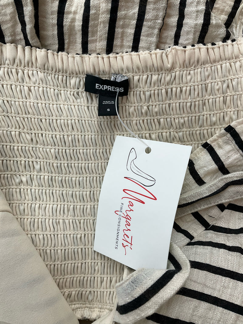 Express White/Black Stripe Pre-Owned Ladies Dress - Size Small