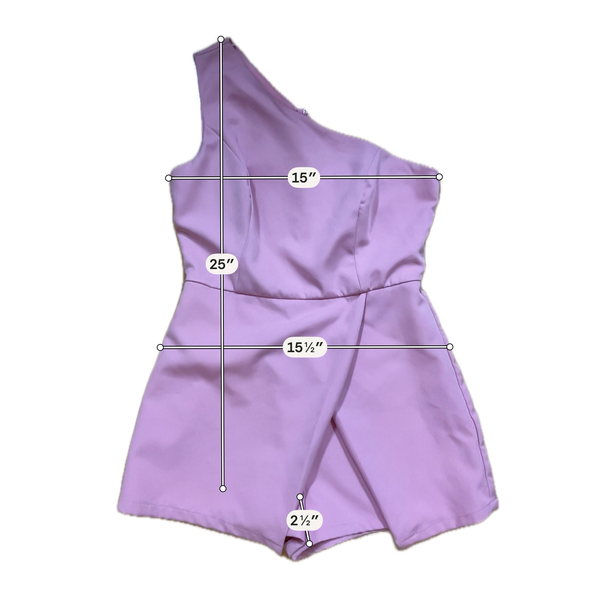Idem Ditto One-Shoulder Asymmetrical Skort Romper Mauve Size Medium