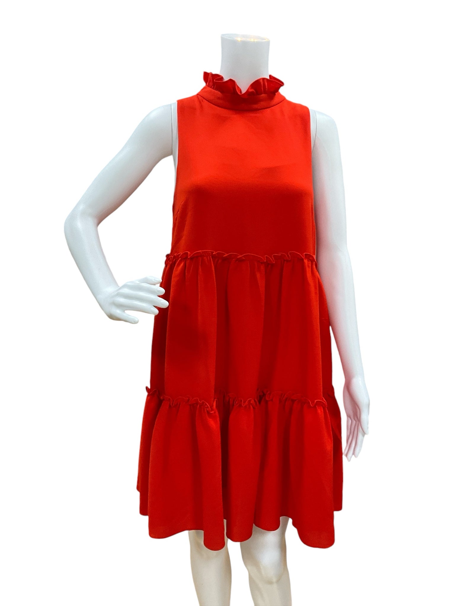 Elliatt Reddish Orange Ruffle Dress Size Small