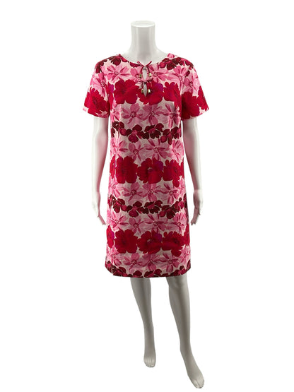 Talbots Pink/Red Floral Pre-Owned Ladies Dress - Size 8