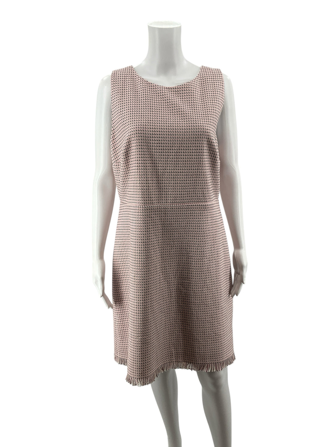 Loft Pink/cream Sheath Pink/Cream Print Pre-Owned Ladies New With Tags Dress - Size 12 - Size 12