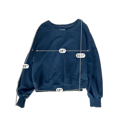 Sundays Two Grommet Detail Cropped Sweatshirt Black Size Medium - ONLINE ONLY