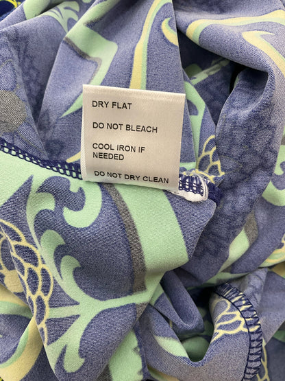Tracy Negoshian Blue/Green/yellow Print Pre-Owned Ladies Dress - Size XS
