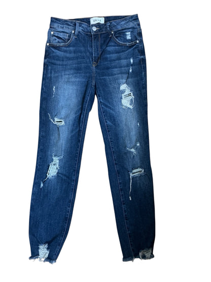 Tricot USA Distressed High Rise Mom Jeans Stretch Denim | Size 7 / 28W