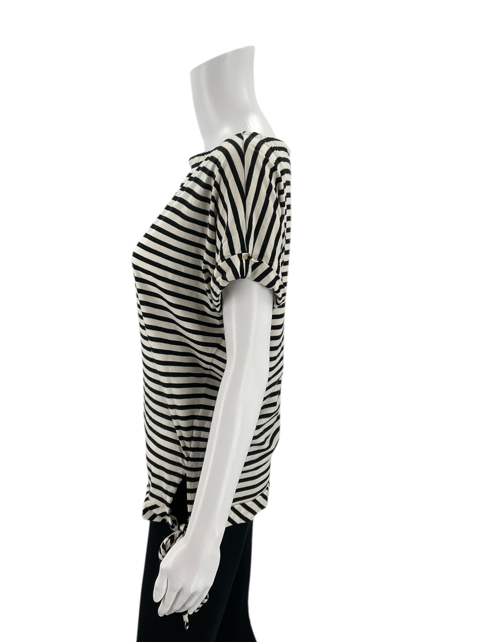Ralph Lauren White/Black Stripe Pre-Owned Casual Top - Size Small