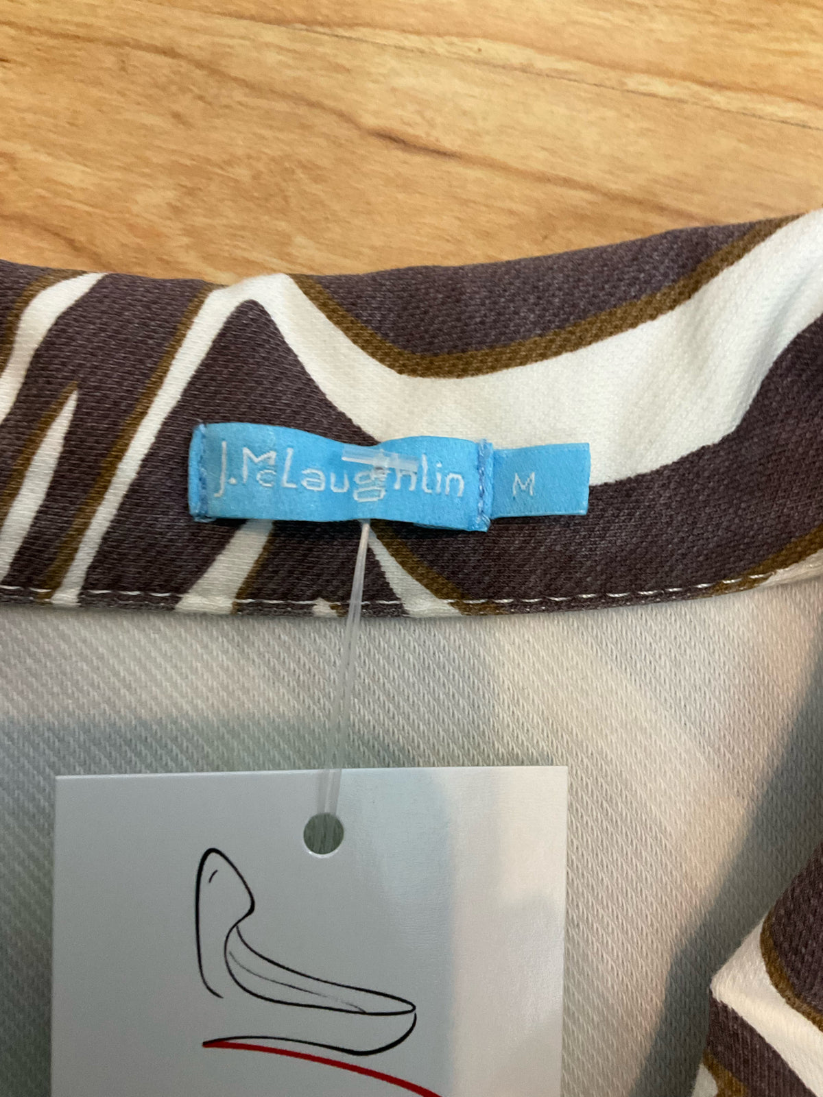 J. McLaughlin Zebra Swirl Print Cotton Stretch Jacket | Size Medium
