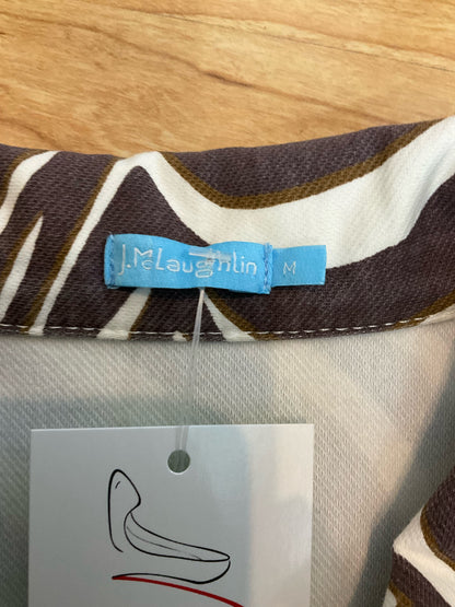 J. McLaughlin Zebra Swirl Print Cotton Stretch Jacket | Size Medium