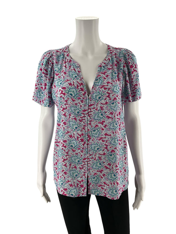 Loft Pink/Multi Floral Pre-Owned Ladies Top - Size Small