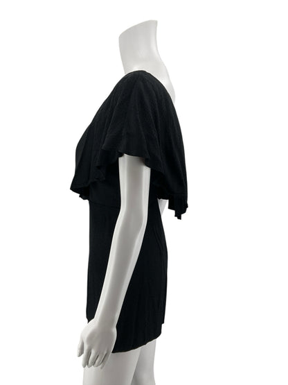 Gentle Fawn Textured One-Shoulder Romper Black Size XS