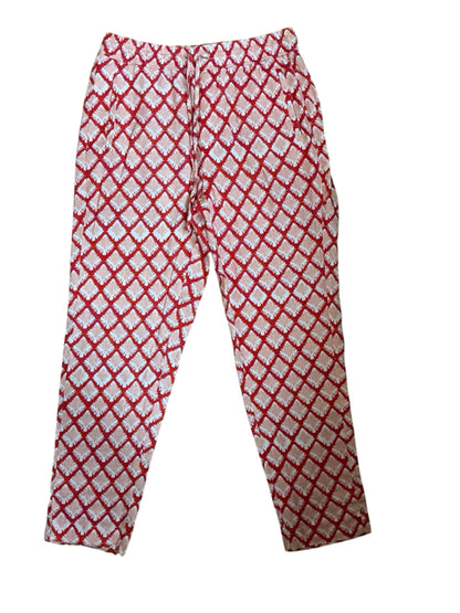 Lanhtropy Diamond Print 100% Linen Pull-On Pants Size Medium NWT - ONLINE ONLY