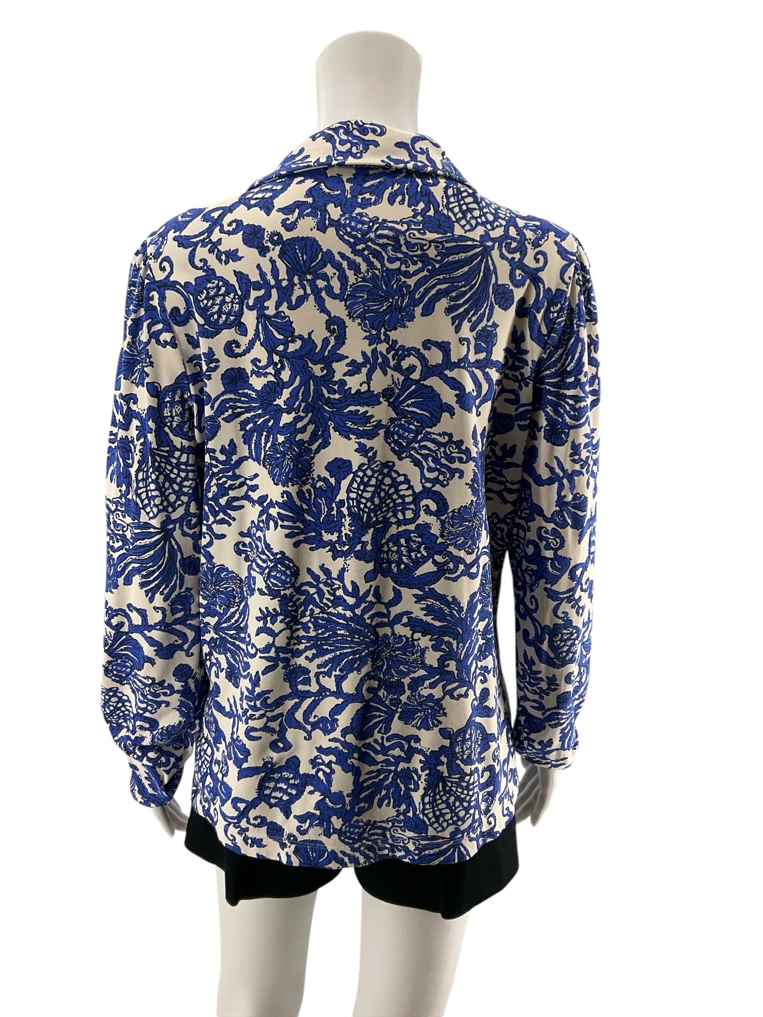 Lilly Pulitzer Size XL blue/white Pre-Owned Ladies Tops
