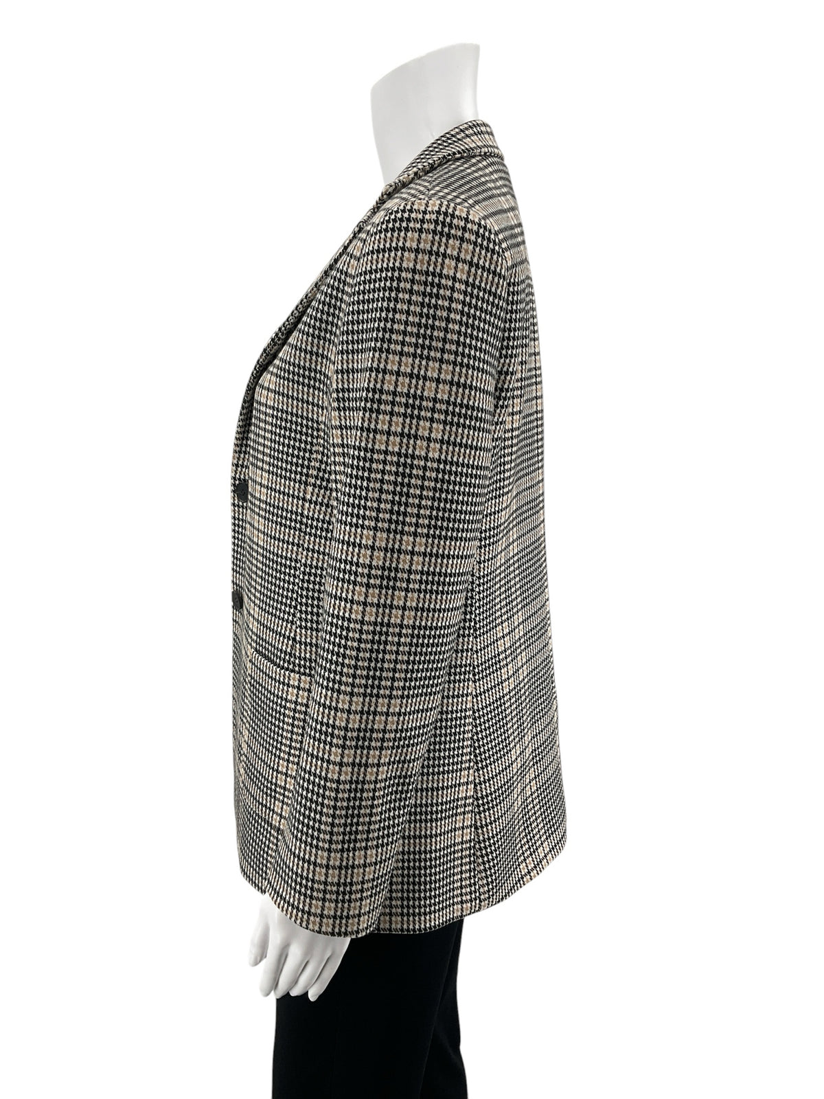J.McLaughlin Houndstooth Blazer Jacket Tan &amp; Black | Size Medium NWT
