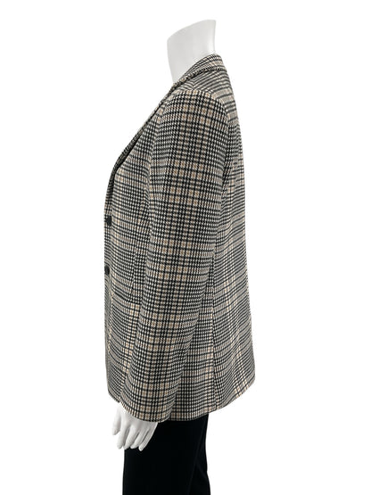 J.McLaughlin Houndstooth Blazer Jacket Tan &amp; Black | Size Medium NWT