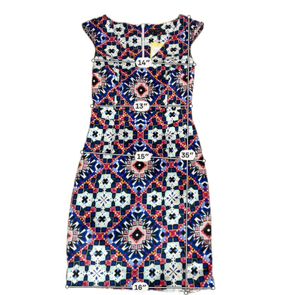 French Connection Size 6 white/pink/blue Print Pre-Owned Ladies Dress