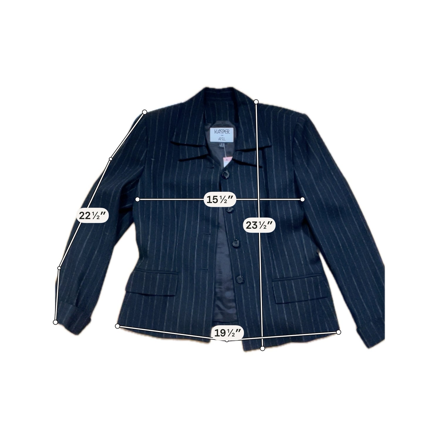 Kasper for A.S.L.Kasper for A.S.L. Pinstripe Notched Collar Blazer Jacket Size 10