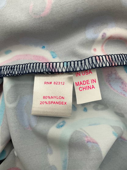 Aryeh Navy/white/pink Sleeveless Navy/white/pink Print Pre-Owned Ladies Dress - Size Small - Size S