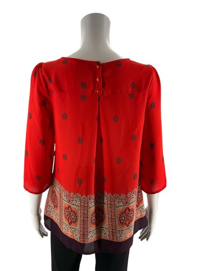 Maeve Red Print Pre-Owned Ladies Top - Size 4