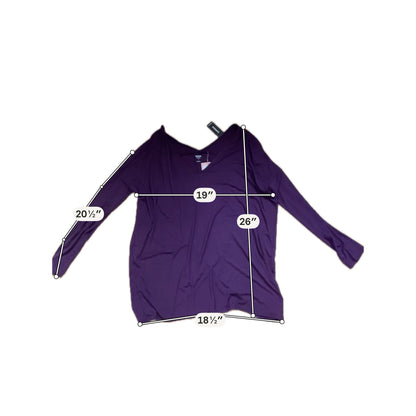 Express Relaxed Fit V-Neck Dolman Sleeve Tee Plum Size Medium