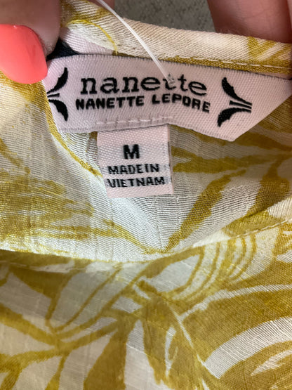Nanette Lepore Mustard Palm Leaf 2-Piece Set Top &amp; Pants | Size Medium