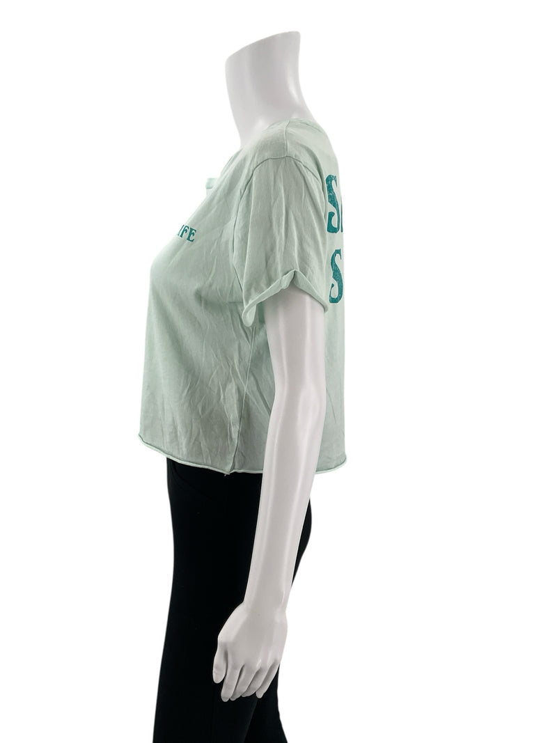 Salt Life Aqua Words Pre-Owned Ladies Top - Size Medium - Margaret’s Fine Consignment