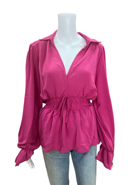 Rose & Gray Pink Solid Top Size L