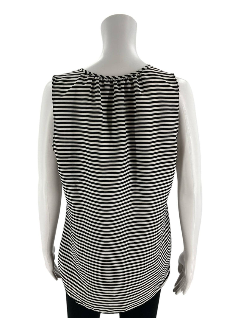 Ann Taylor Black/White Striped Pre-Owned Ladies Top - Size Medium - Margaret’s Fine Consignment
