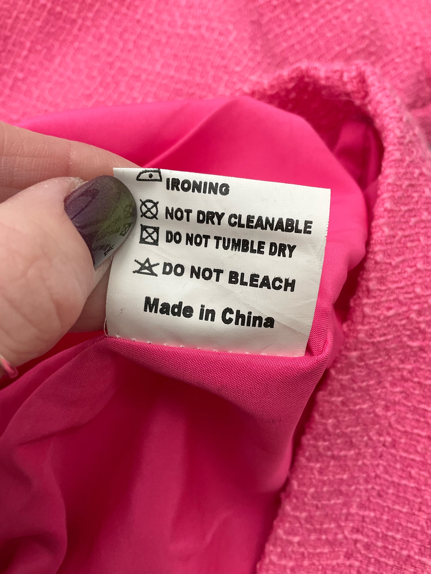 No Brand Pink Textured Pre-Owned Ladies Dress - Size Small