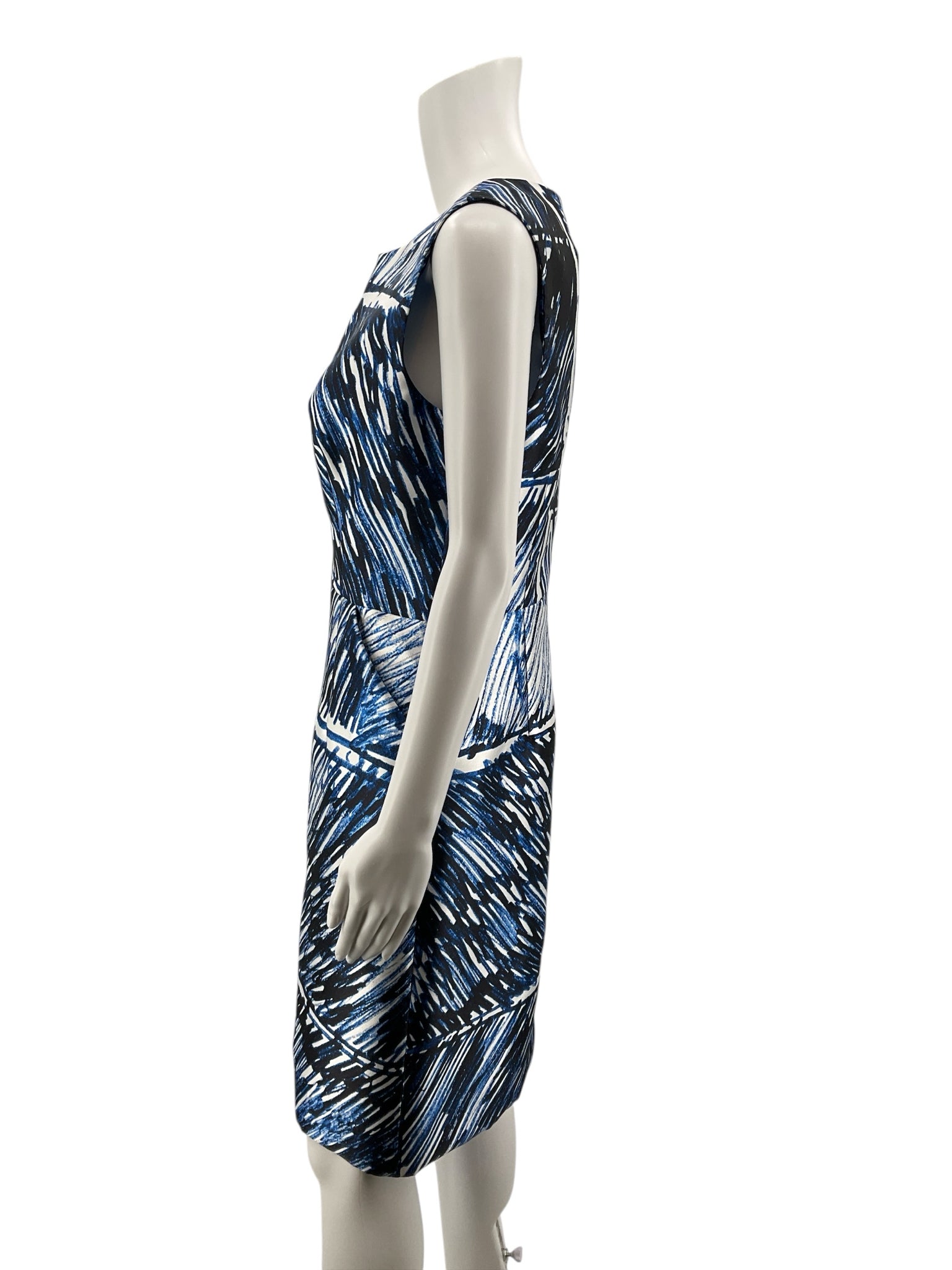 Milly Abstract Scribble Print Sheath Dress Made in USA Size 10