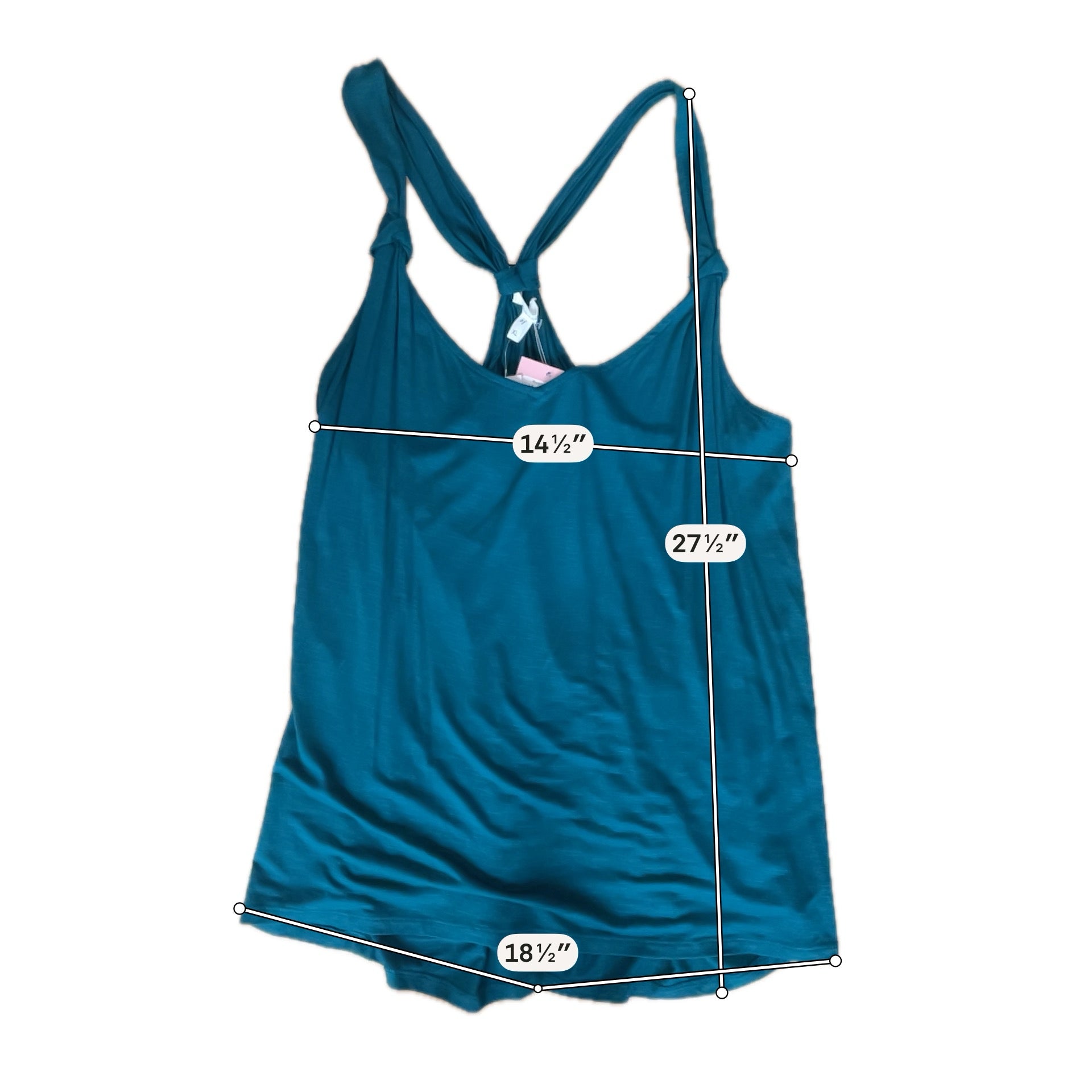 Maurices Knot Strap Racerback Swing Tank Top Teal XL NWT