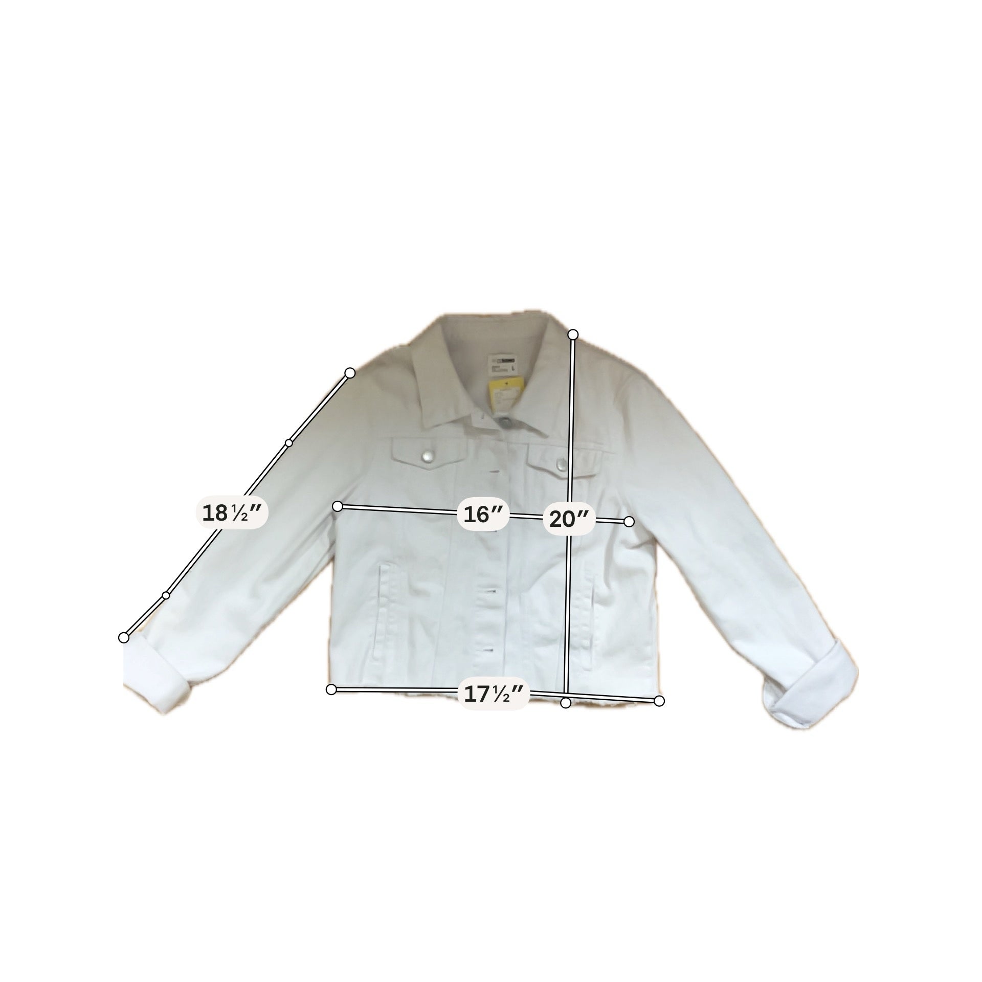 Cisono White Raw Hem Cropped Denim Trucker Jacket Size Large