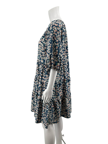 Michelle McDowell Floral Tiered Babydoll Dress with Pockets Size Large