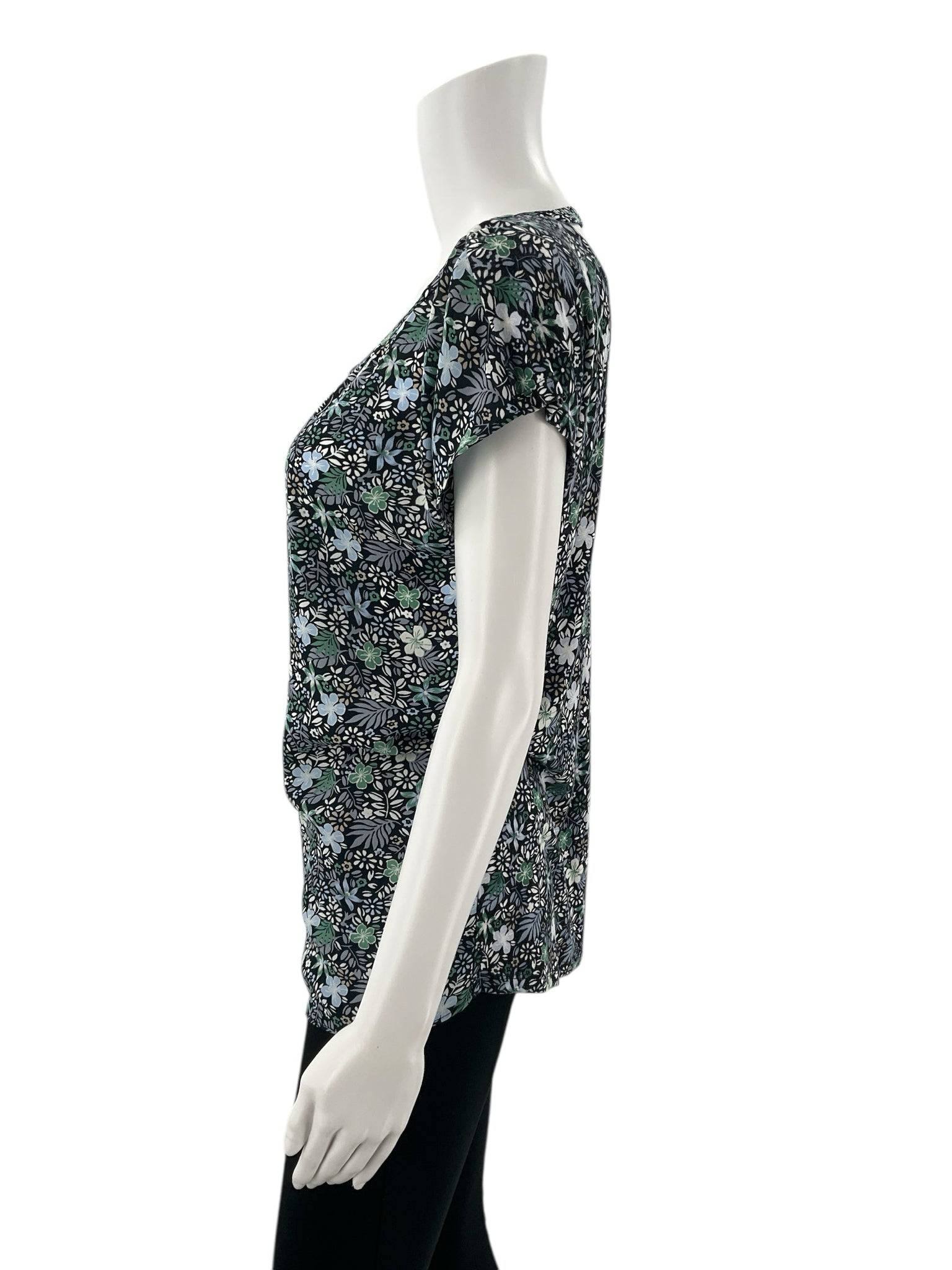 Loft Navy/Multi Floral Blouse - Size Small - Margaret’s Fine Consignment