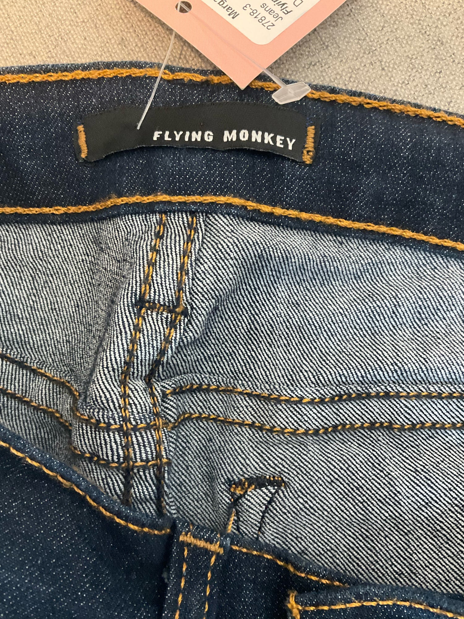 Flying Monkey Mid-Rise Bootcut Jeans Dark Wash Stretch USA Made Size 3