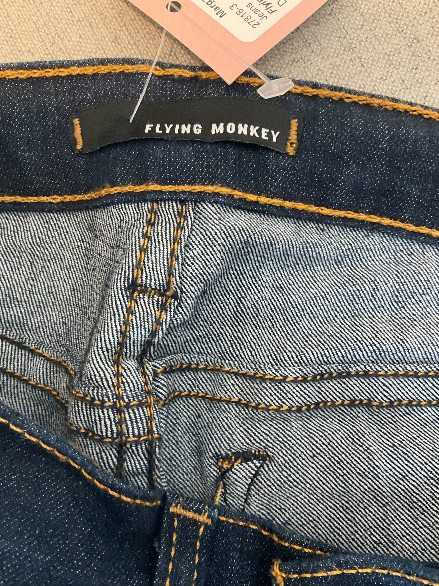 Flying Monkey Mid-Rise Bootcut Jeans Dark Wash Stretch USA Made Size 3