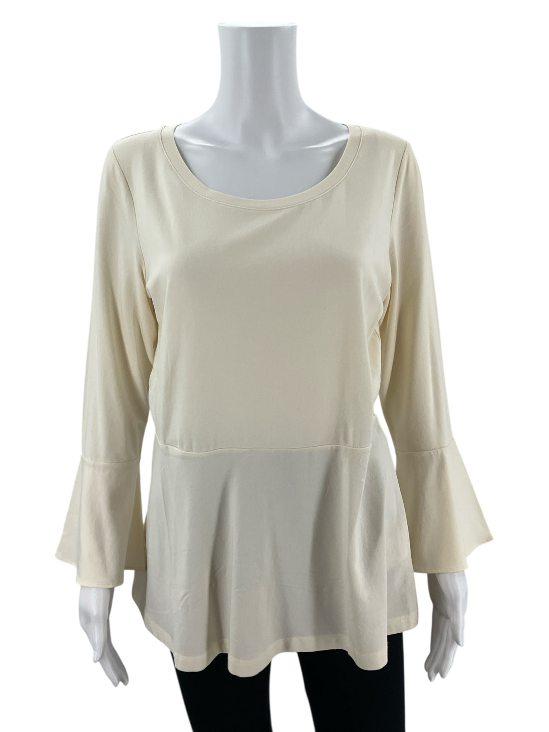Issac Mizrahi Cream Solid Pre-Owned Ladies Top - Size Small - Margaret’s Fine Consignment