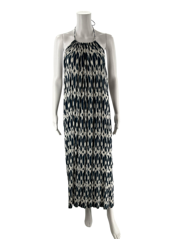 J Crew Navy/White Print Pre-Owned Ladies Dress - Size Medium