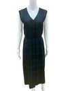 Theomiles Size 12 Navy/Green Plaid Pre-Owned Ladies Dress