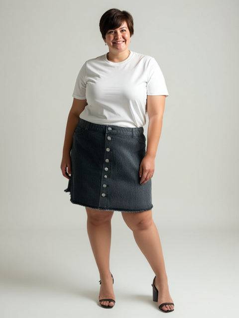 Mud Pie Black Button-up Pre-Owned Ladies Skirt - Size Large - Margaret’s Fine Consignment