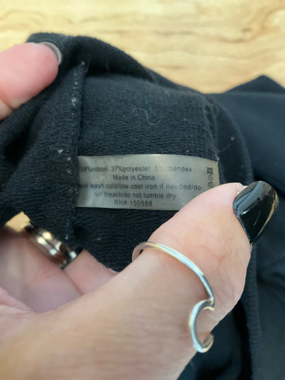 Sundays Two Grommet Detail Cropped Sweatshirt Black Size Medium - ONLINE ONLY