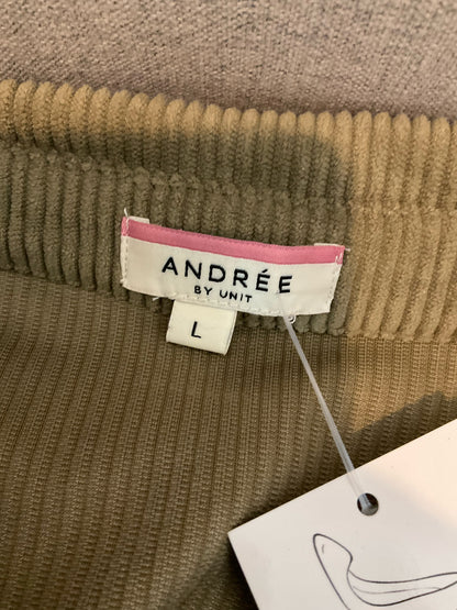Andree by Unit Olive Green Corduroy Tiered Shirt Dress Size Large