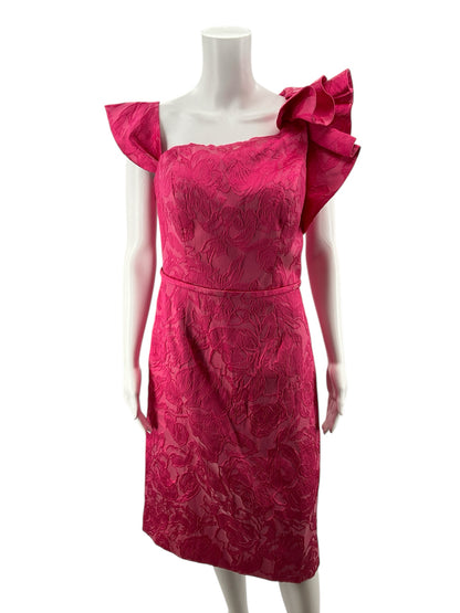 Teri Jon by Rickie Freeman Pink Cocktail Teri Jon Pink Floral Pre-Owned Ladies Dress - Size 10 - Size 10