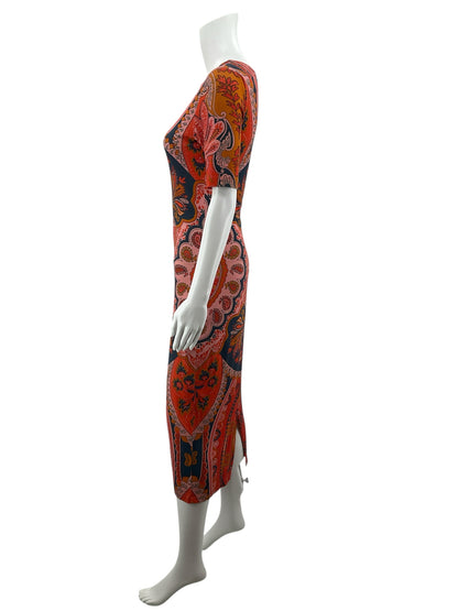 Farm Rio for Anthropologie Paisley Print Midi Dress Size XS