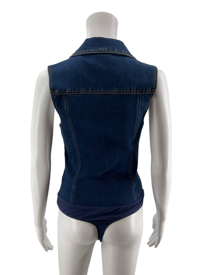 Le Lis Size M Blue Denim Pre-Owned Ladies Casual Top - Upstairs