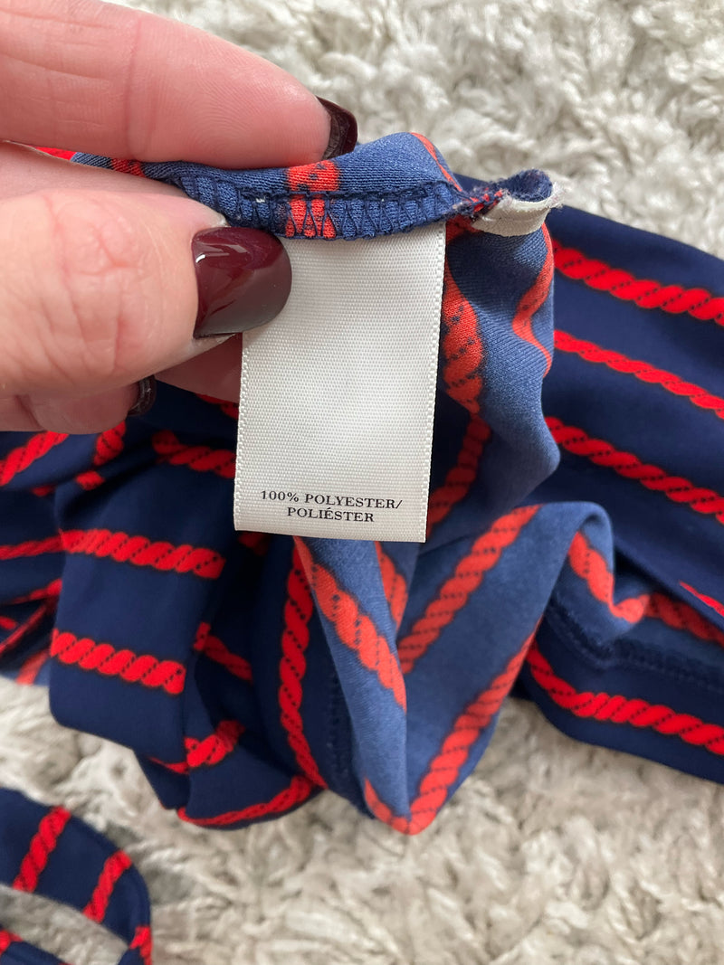 Ann Taylor Navy/Red Rope Pre-Owned Ladies Top - Size Medium