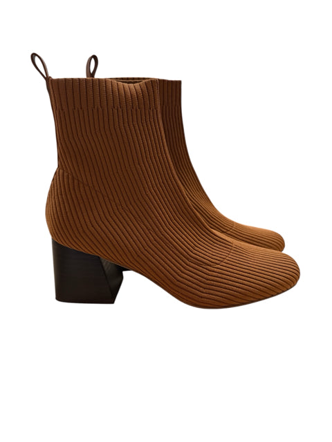 Steve Madden Amulet Camel Ribbed Knit Sock Booties Size 7